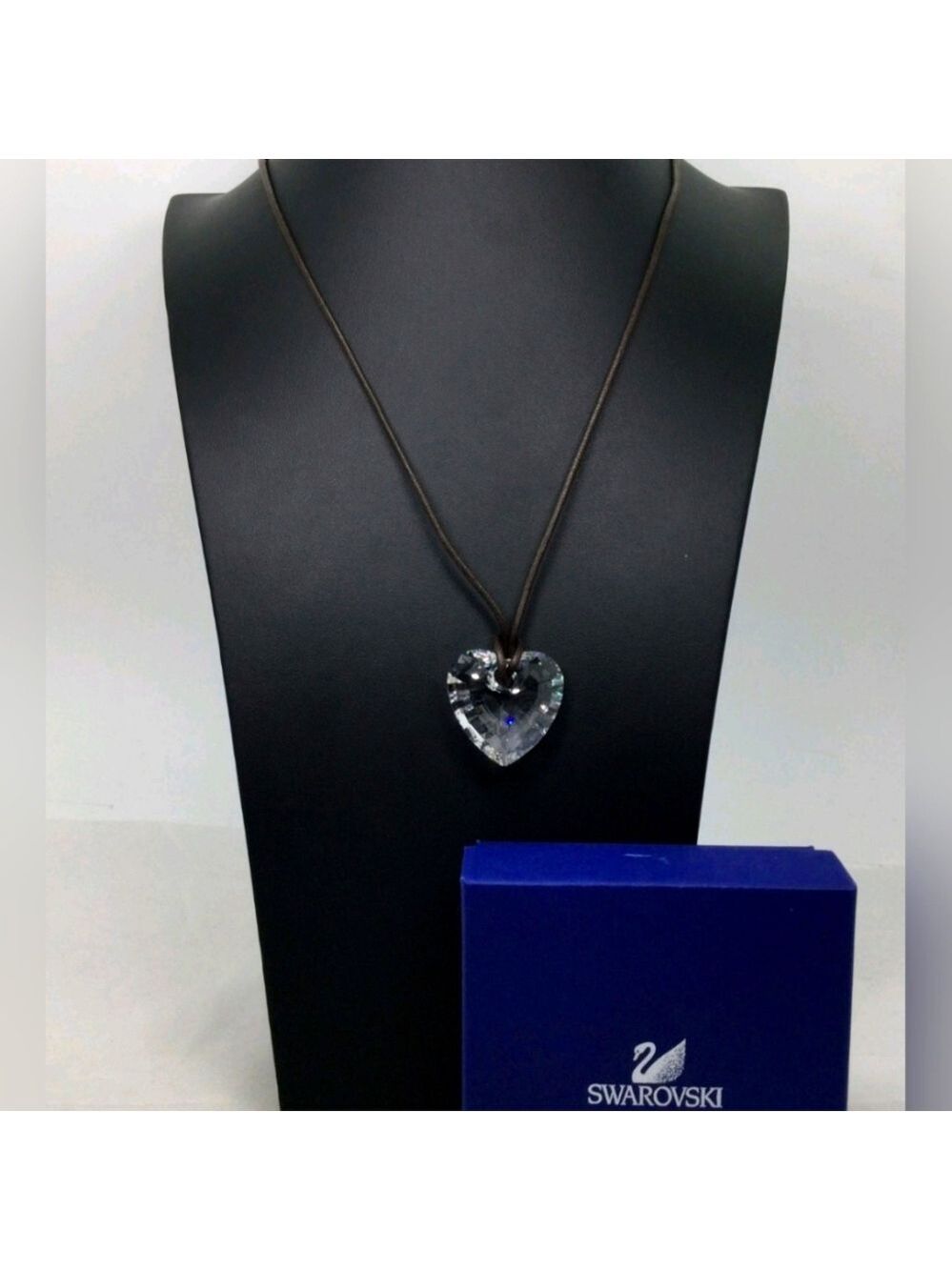 Swarovski Clear Faceted Crystal Heart Pendant 30" NWT